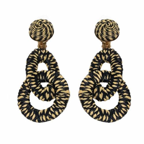 Ring Toss Earrings Black Natural ONE SIZE