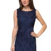 Organdy Embroidered Dress - Flower Lace Navy