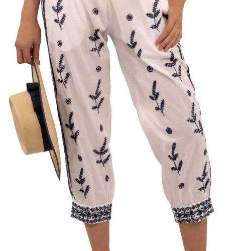 Dynasty Embroidered Pant - Final Sale Navy