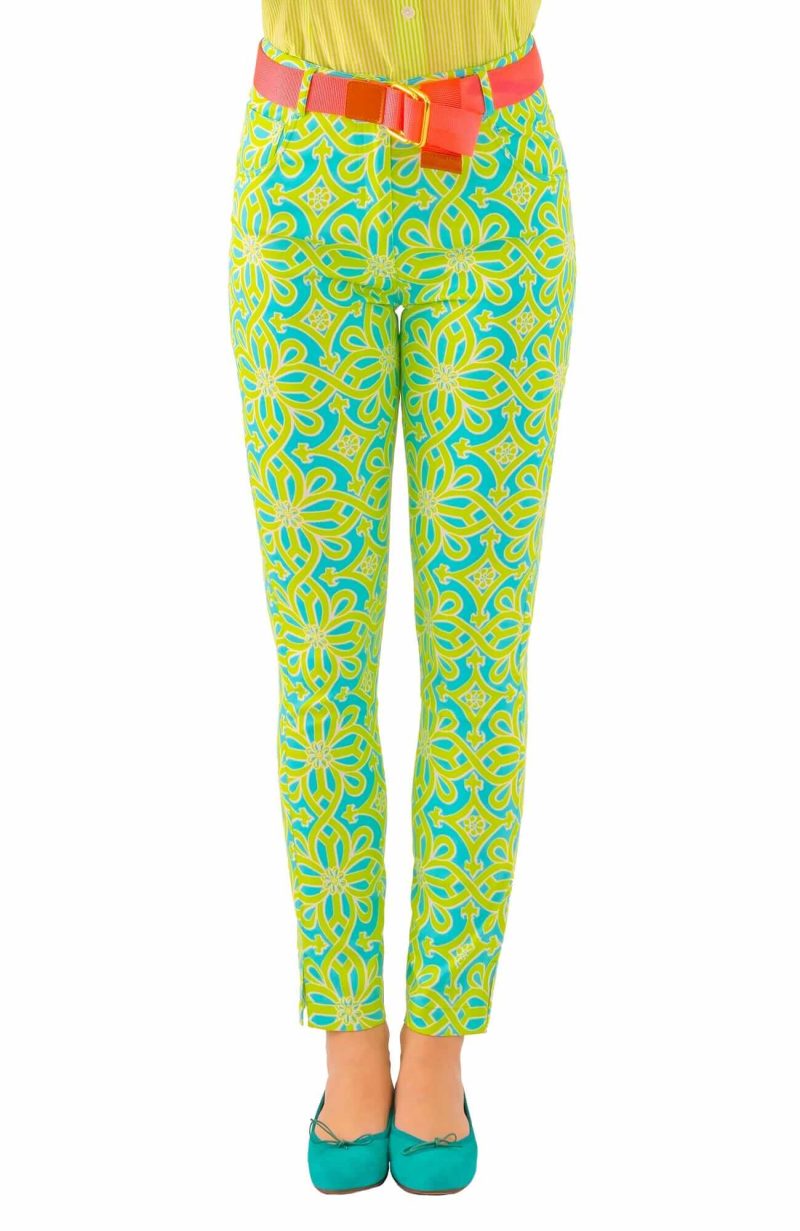 GripeLess Cotton Spandex Jeans - Piazza - Final Sale Lime Pink