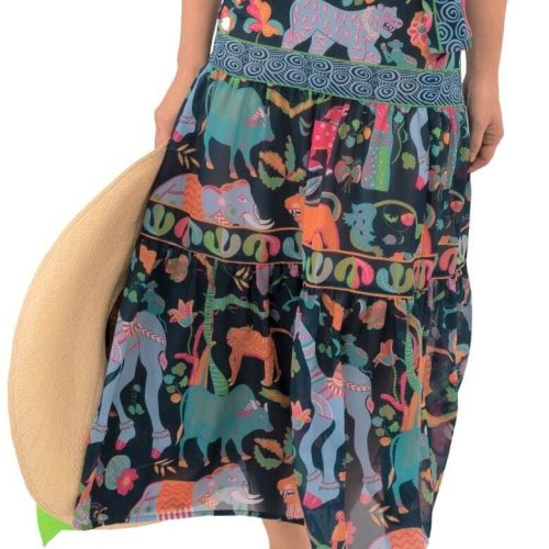 Ipanema Long Skirt - Animal Kingdom - Final Sale Navy Multi