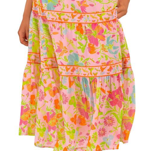 Impanema Long Skirt - Birds & Bees Pale Pink