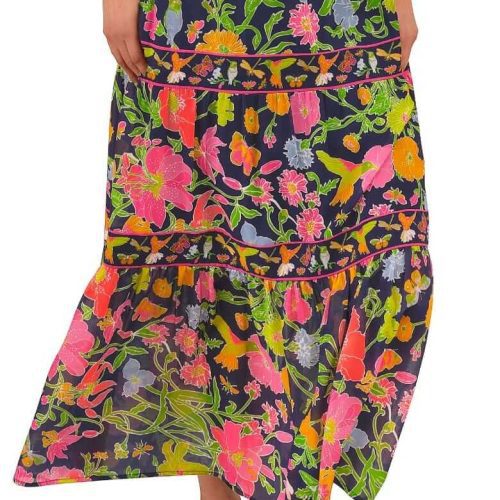 Impanema Long Skirt - Birds & Bees Navy