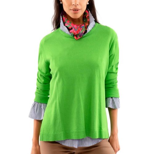 Sneek A Peek Knit Sweater Bright Kelly