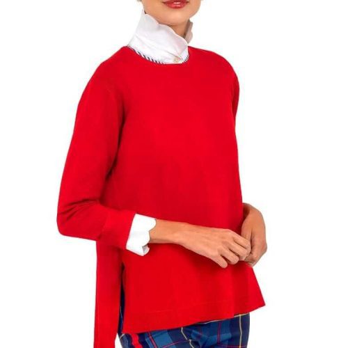 Sneek A Peek Knit Sweater Crimson