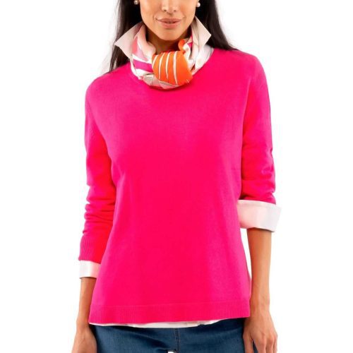 Sneek A Peek Knit Sweater Hot Pink