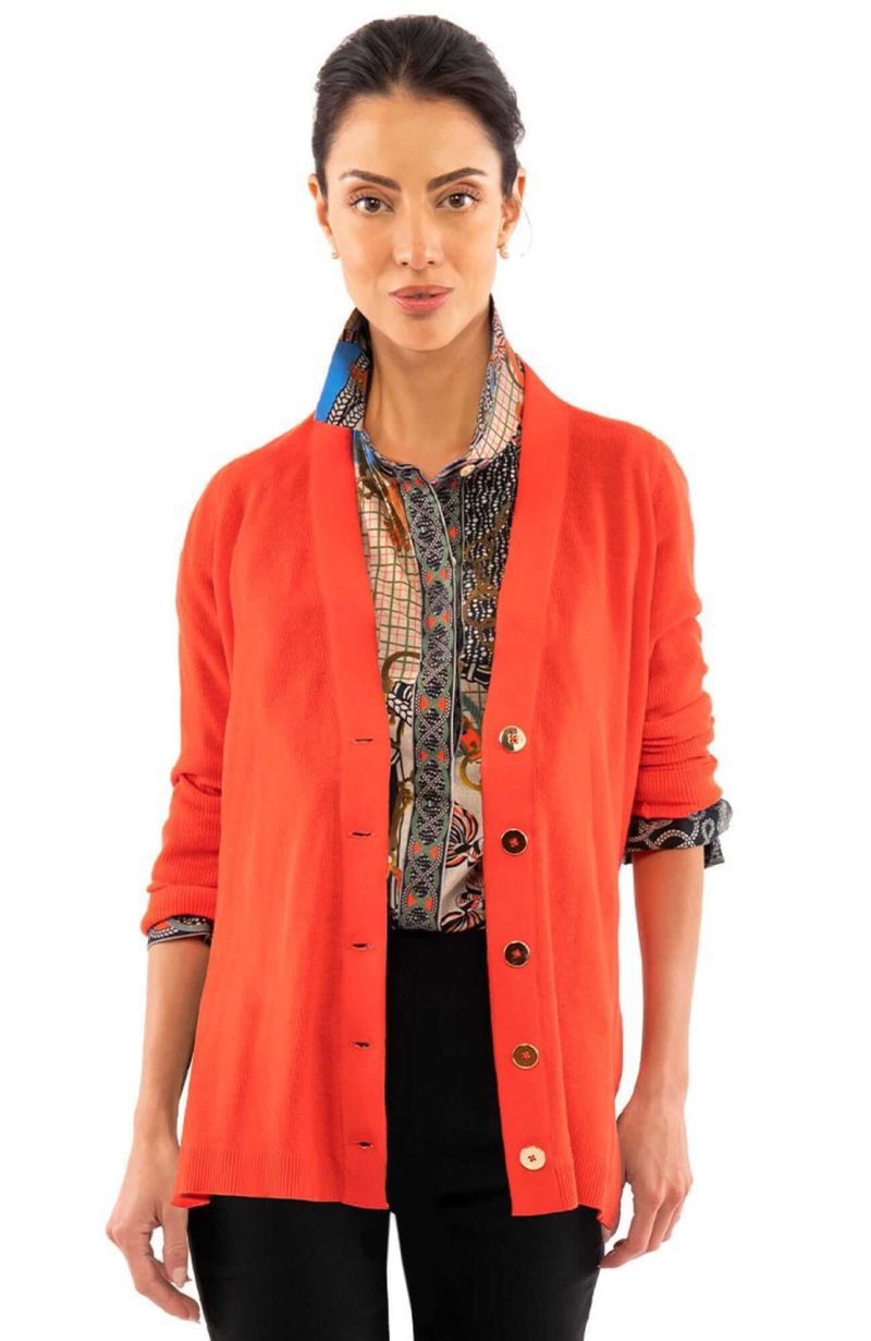 Grosgrain Heaven Cardigan Burnt Orange