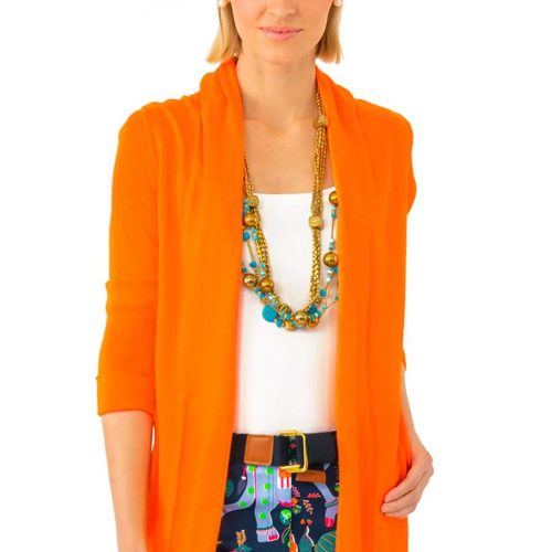 Open Cardigan Sweater Orange