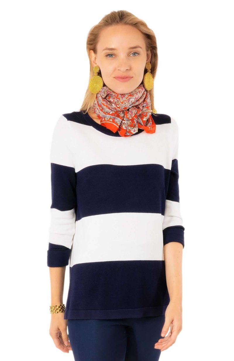 Stripy Sailor Sweater Final Sale Navy White