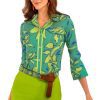 Boyfriend Shirt - Full Bloom Turquoise