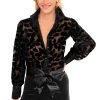 Sumptuous Blouse - Luxe Leaf Velvet Black