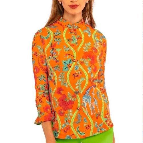 Forget Me Knot Top - Jungle Symphony Orange