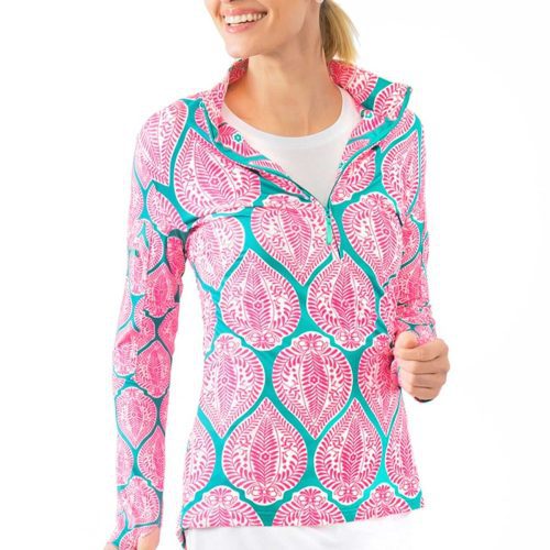 Half-Zip Pullover - Indian Summer Turq Pink