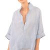 Little Lulu Linen Blouse - La Di Da Periwinkle