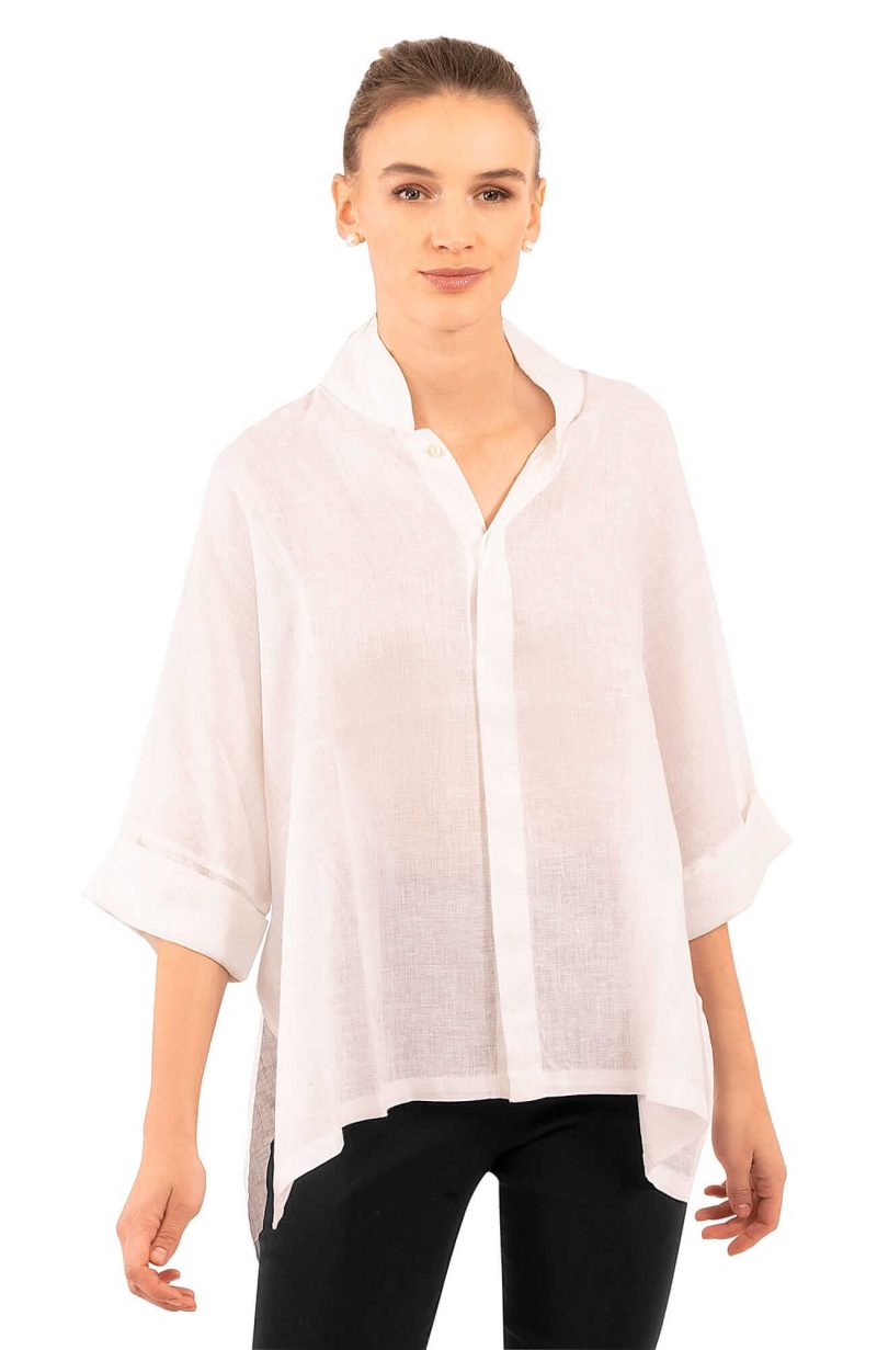 Little Lulu Linen Blouse - La Di Da White