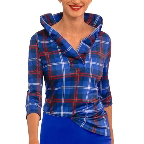 Ruffneck Top - Middleton Plaid Navy