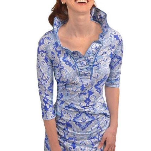 Jersey Ruffneck Top - Watteau Blues