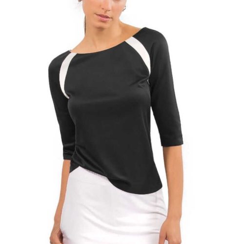 Jersey Tee Topper - Color Block - Final Sale Black White