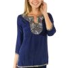 Silk Beaded Tunic - Starry Night - Final Sale Navy Silver