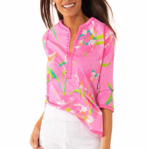 Cotton Embellished Tunic - Iconic Iris - Final Sale Pale Pink