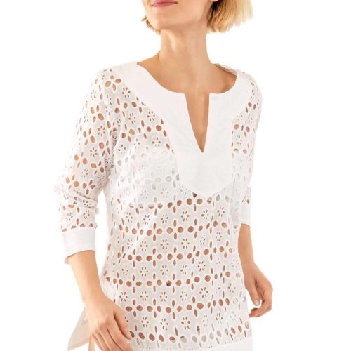 Cotton Eyelet Tunic - Alibi White