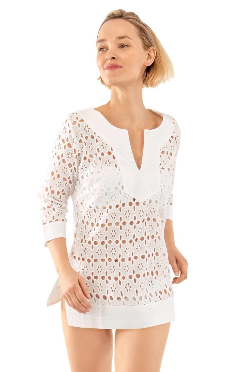 Cotton Eyelet Tunic - Alibi White