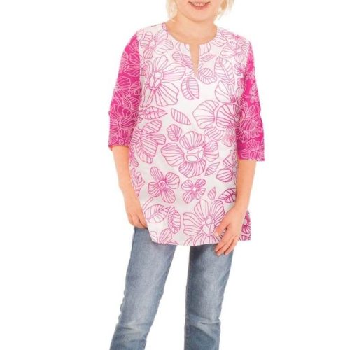 Girls Cotton Tunic - Flower Power - Final Sale Pink