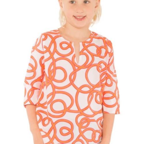 Girls Cotton Tunic - String Thing - Final Sale Peri Orange