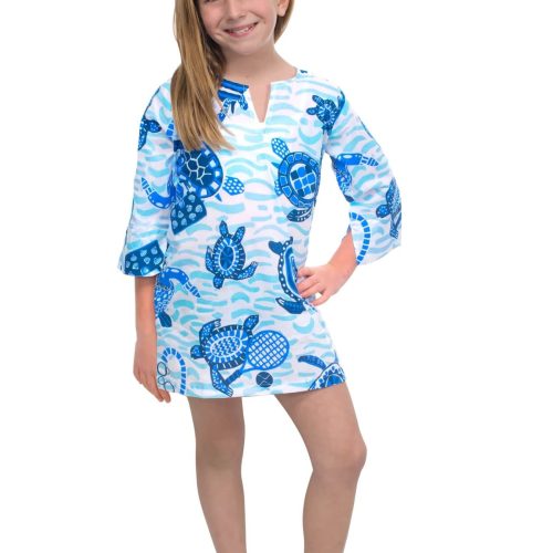 Girls Cotton Tunic - Turtle Time - Final Sale Blues