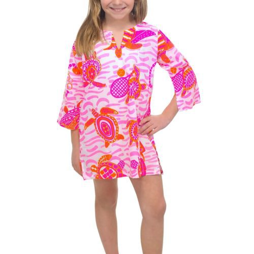 Girls Cotton Tunic - Turtle Time - Final Sale Green