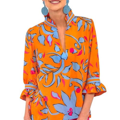 Ruffneck Tunic - Full Bloom Orange