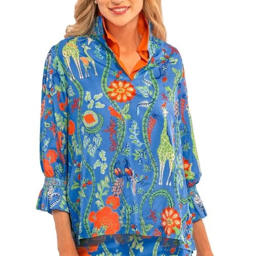 Ruffleneck Tunic - Jungle Symphony Brights