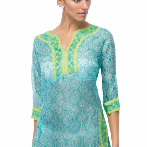 Silk Tunic - Easy Breezy - Final Sale Turq Lime