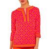 Cotton Split Neck Tunic - Lucy In The Sky With Diamonds Pink