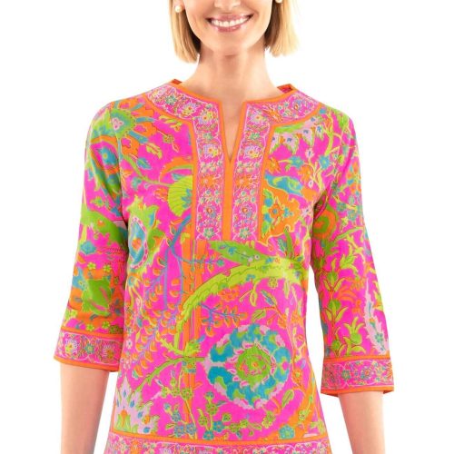 Cotton Split Neck Tunic - Magic Carpet Pink