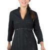 Cotton Eyelet Tunic - Mixed Media Tunic Black