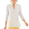 Cotton Eyelet Tunic - Mixed Media Tunic - Final Sale White