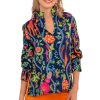 Ruffleneck Tunic - Jungle Symphony Navy