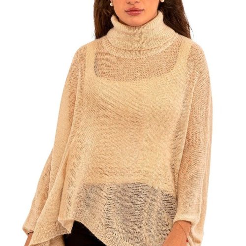 Dolman Dolly Poncho Beige One Size