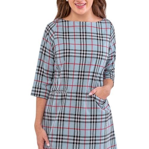 Anywhere Dress - Pretty Peri Plaid Pale Blue