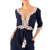 Embroidered Cut Out Dress - Infinity - Final Sale Navy