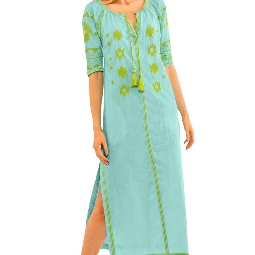 The Montezuma Midi/Maxi Dress Turquoise Lime