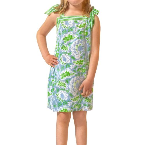 Girls Tie Dress - Flora Periwink Kelly