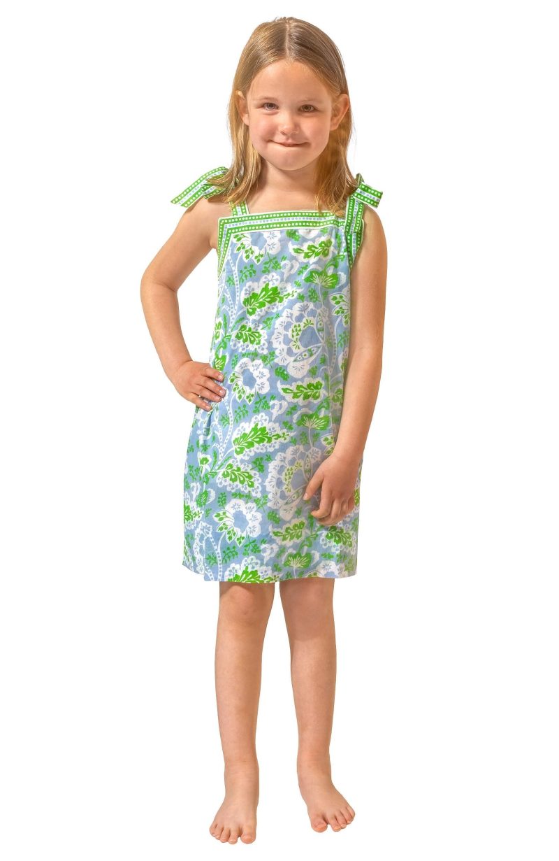 Girls Tie Dress - Flora Periwink Kelly