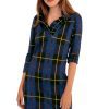 Jersey Ruffneck Dress - Plaidly Cooper - Final Sale Navy Multi