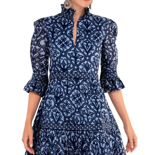 Cotton Teardrop Dress - Wall of Secrets - Final Sale Periwinkle Navy