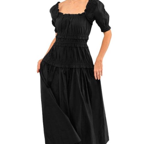 Ruffle Up Maxi Dress Black