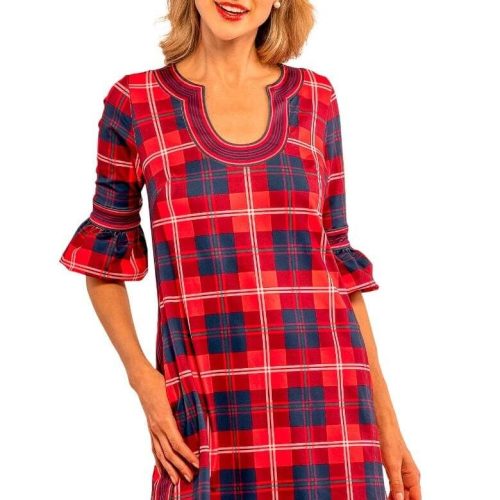 Shake Your Tushy Dress - Middleton Plaid Red