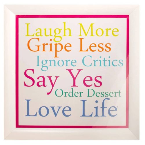 Laugh More Framed Poster White