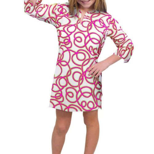 Girls Cotton Tunic - String Thing - Final Sale Pink Green